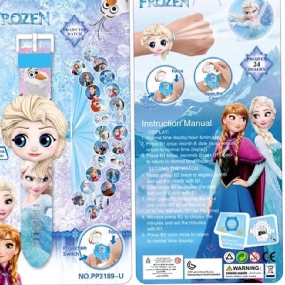 12.12 MALL Jam Tangan Anak / Jam Tangan Anak Perempuan / Jam Tangan anak proyektor 24 Gambar Frozen 