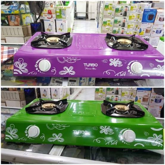 Kompor Gas Turbo 2 Tungku GS 2077 Hijau Ungu