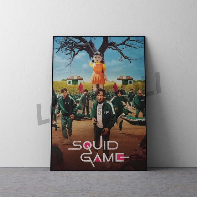 Hiasan Dinding Poster Kayu - Squid Game