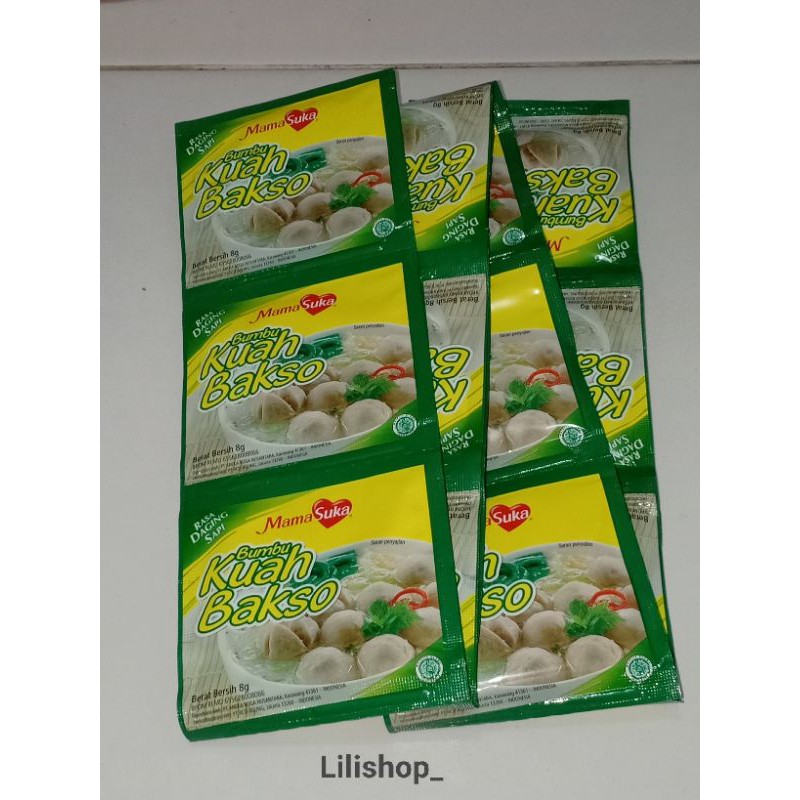 

Mamasuka bumbu kuah bakso 1 renceng isi 12 scht@ 8 gr