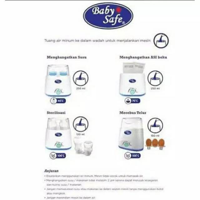 Baby Safe Twin Bottle Warmer dan steril botol | penghangat susu | merebus telur