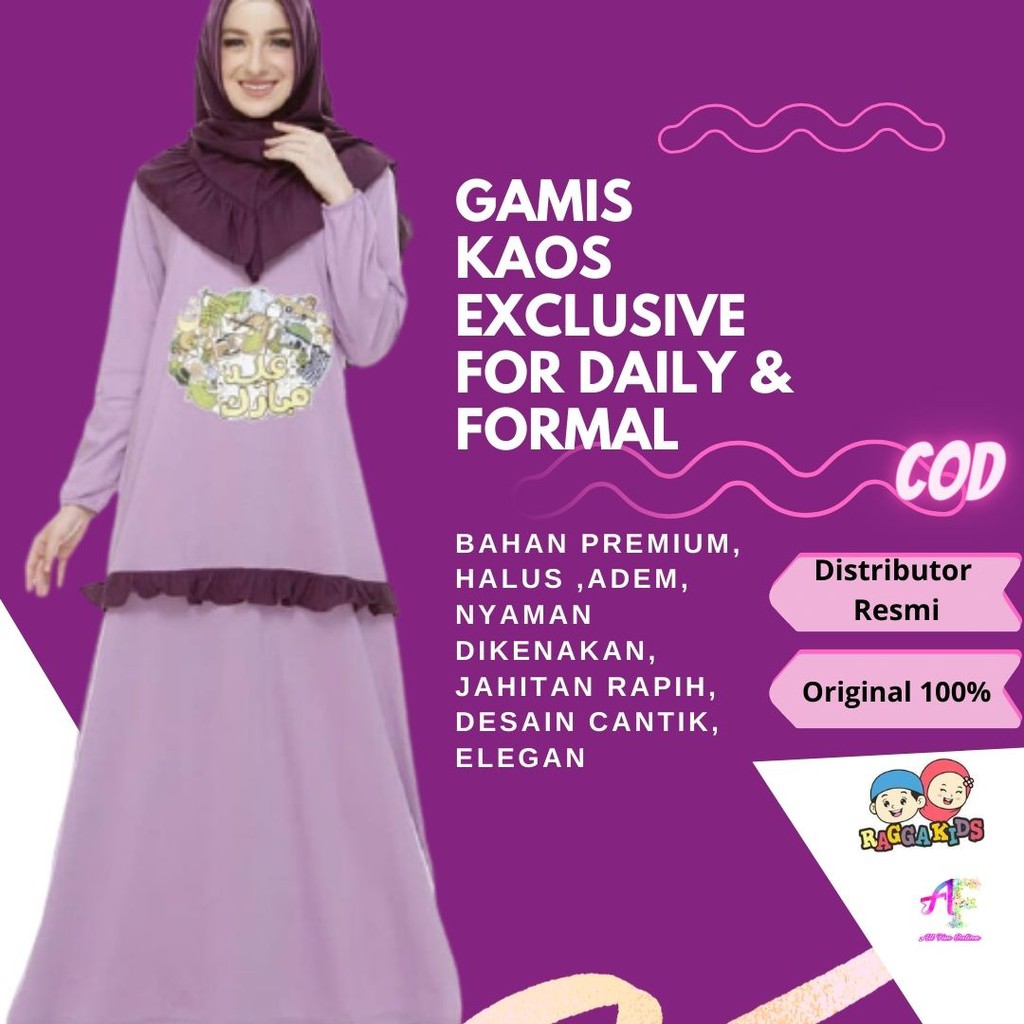 Gamis Dewasa terbaru 2020 gamis kaos wanita busui size xs s m l xl jumbo  ungu lebaran