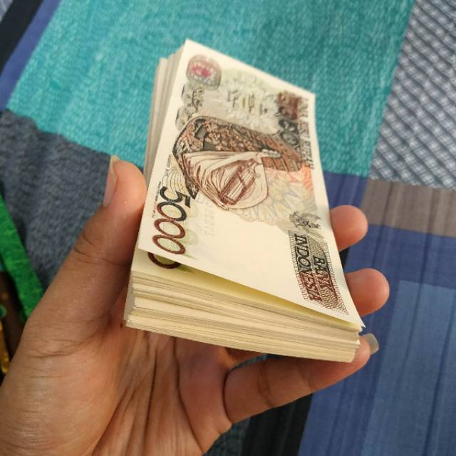 (GRESS/UNC) Uang kuno 5000 rupiah sasando rote uang jadul 5rb danau kelimutu