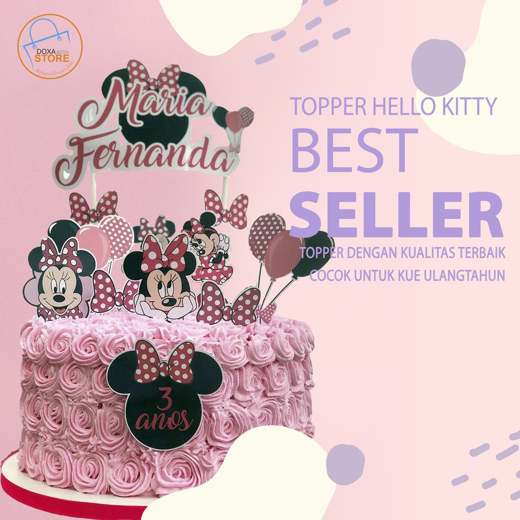 Topper Cake Happy Birthday Costum HELLO KITTY 04