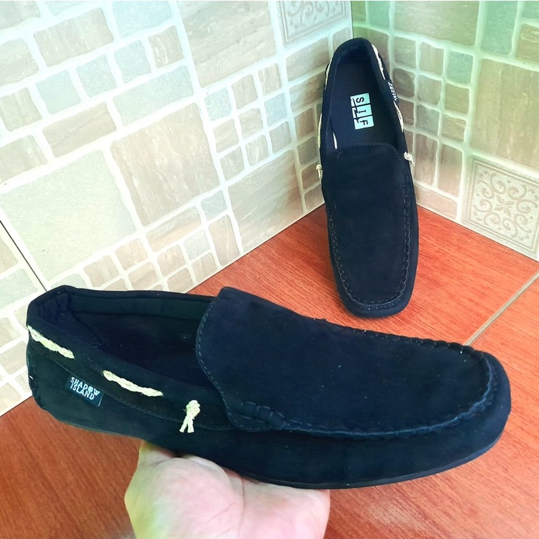 Slip on original pria 100% casual formal santai original handmade bahan suede / sepatu slop kasual cowok keren modis ori lokal