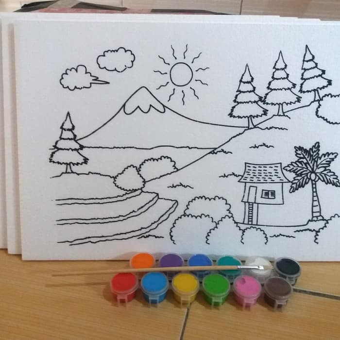 

paket mewarnai dan melukis bahan styrofoam 6 gambar