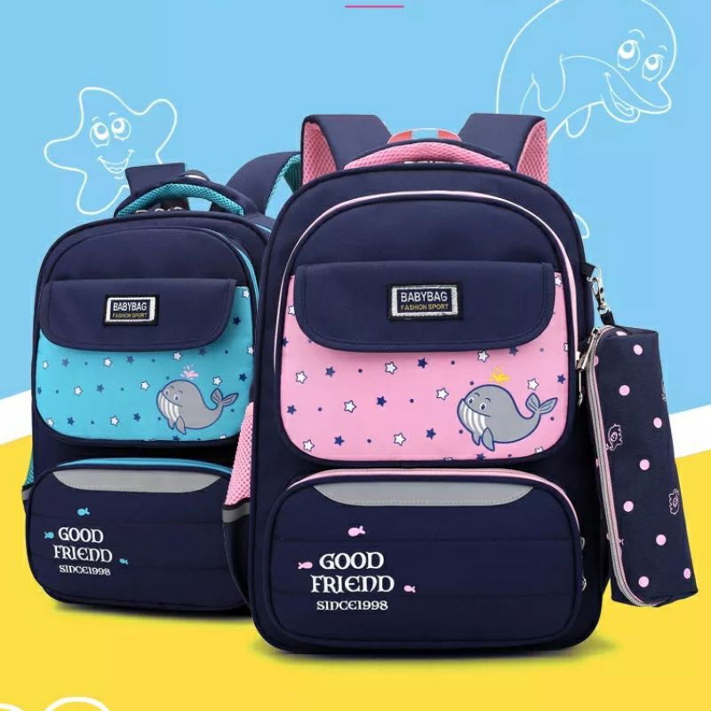 Rairaka.id / Paus - Tas Sekolah Perempuan SD TK Murah Tas Ransel Bebybags Anak sekolah terbaru tas anak sekolah sd tk tas anak backpack