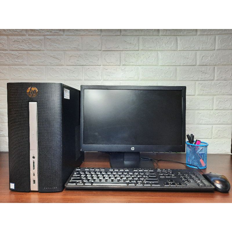 Paketan Pc Hp Pav 570 P033l Core I3 7100 Ram 4 Gb Ddr 4 Hdd 1 Tb Lcd 19inch Wide Keyboard Mouse