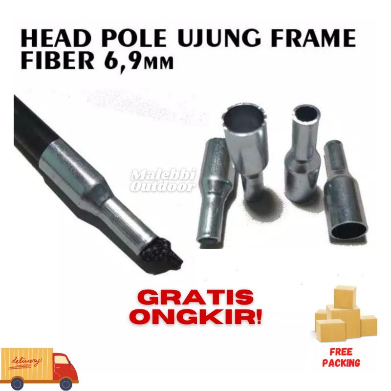 UJUNG BESI FRAME FIBER TENDA / PUCUK SHOCK TENDA LANCIP