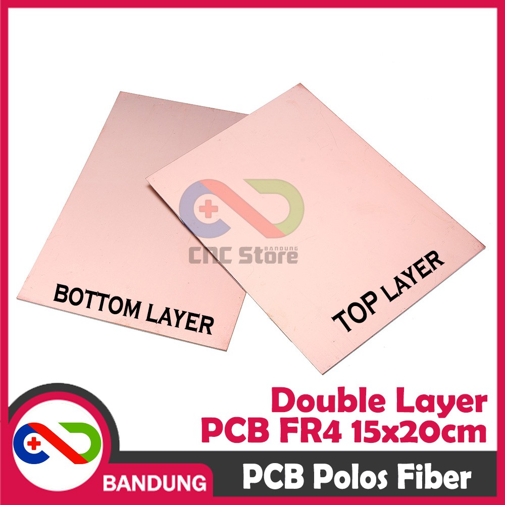 PCB POLOS DOUBLE LAYER FR4 FIBER 15X20CM PCB KOSONG DUA DOUBLE SIDE