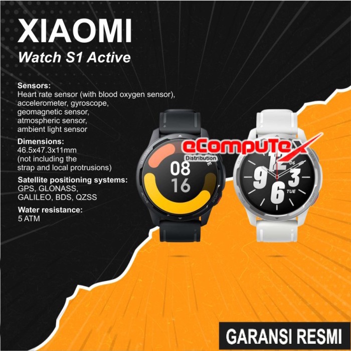 XIAOMI WATCH S1 ACTIVE SMART WATCH AMOLED DISPLAY - GARANSI RESMI