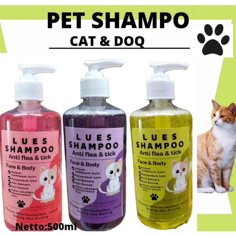 Shampoo kucing dan anjing anti kutu dan pelembut/anti jamur/anti rontok netto:500ml