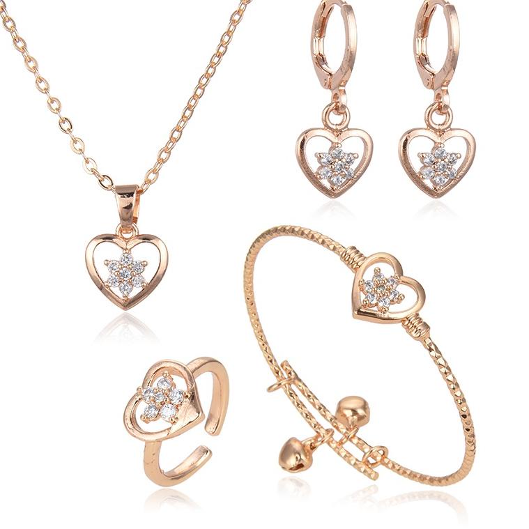 S60R Lavish Jewelry 36s  Set Perhiasan Titanium Anak Wanita Anti Lapis Emas Karat Isi Love  Dan Tidak Luntur Perak Perempuan  Asli   Antikarat Lapis Kalung Dan Anting Terbaru Gelang Dan Cincin 24k