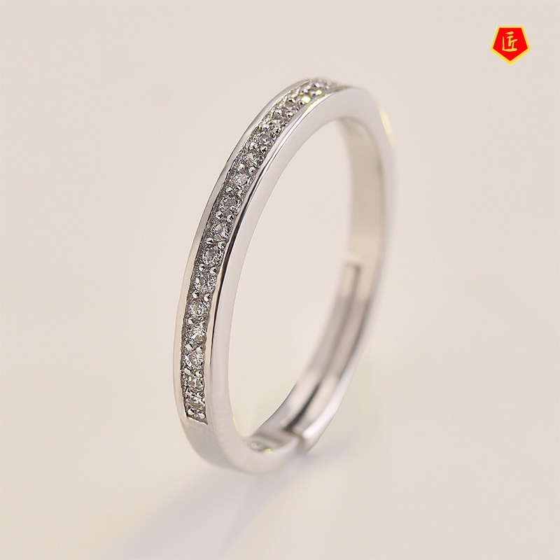 [Ready Stock]Fashion Personality 18K Platinum Simple Ring