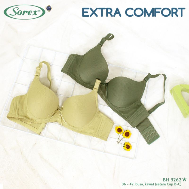 Sorex bra 3262 hijau tua dan hijau muda extra comfort cup B(36-42)