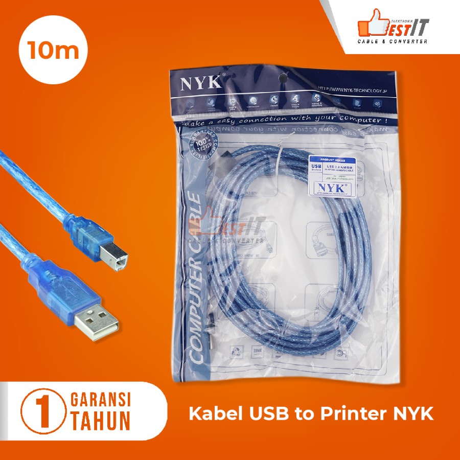 Kabel USB Printer 1.5M 3M 5M 10M NYK High Speed 480Mbps