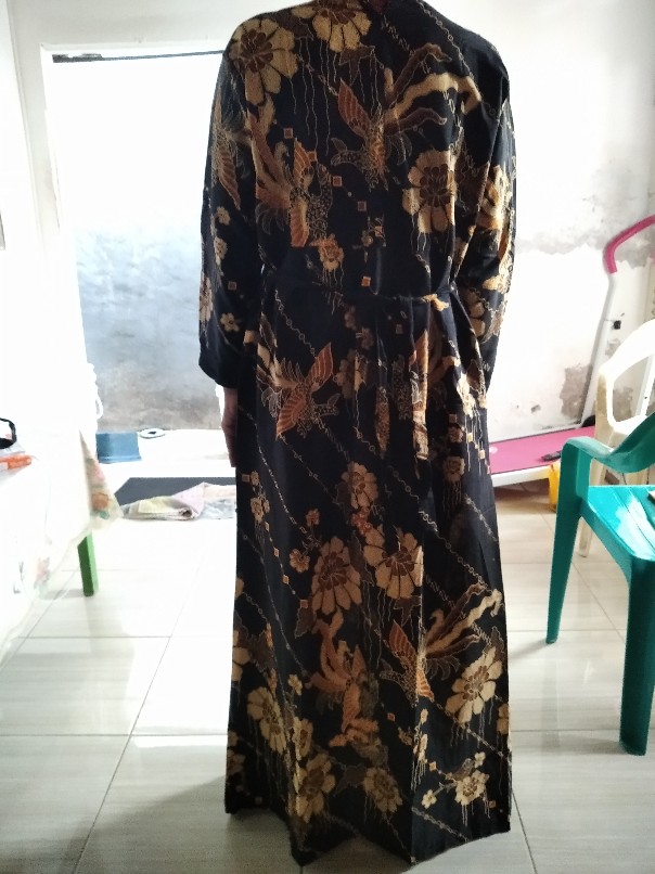Gamis Batik Jawi Modern Rit Resleting Depan Bahan Katun Primisima Adem Dan Tebal