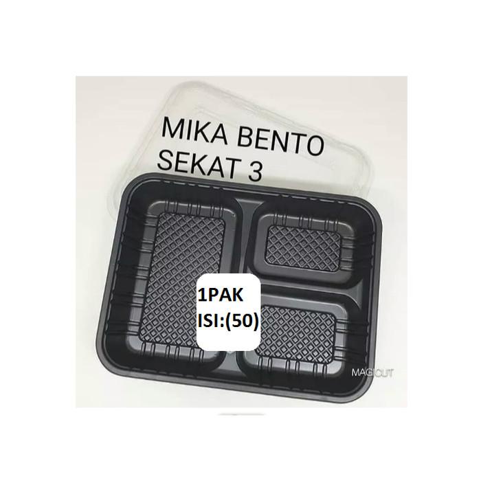 MIKA BENTO / KOTAK BENTO / TRAY BENTO / BOX BENTO SEKAT 3+TUTUP GROSIR