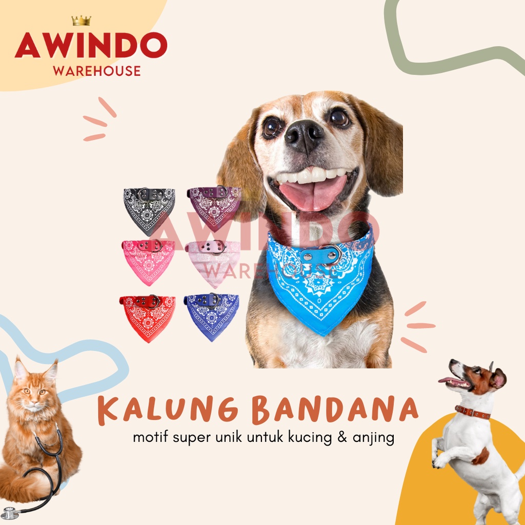 KALUNG BANDANA - Kalung Leher Scarf Cowboy Kucing Anjing Kelinci Collar