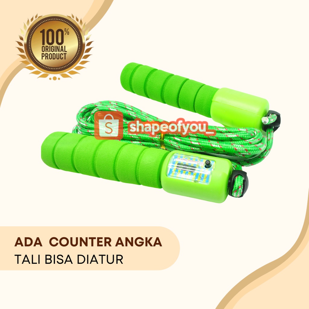 Lompat Tali Ada Counter Skipping Jumping rope with counter alat olahraga Jump fitness Elegan Murah