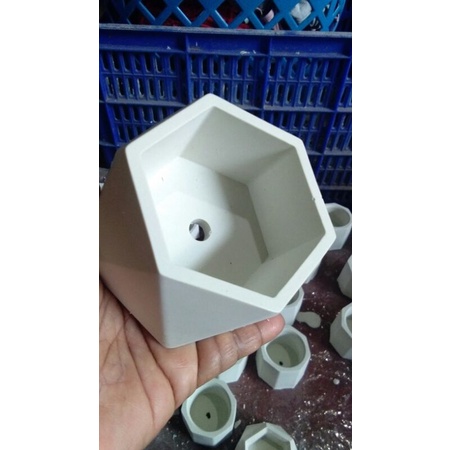 Pot semen/Pot putih/pot Hexagonal