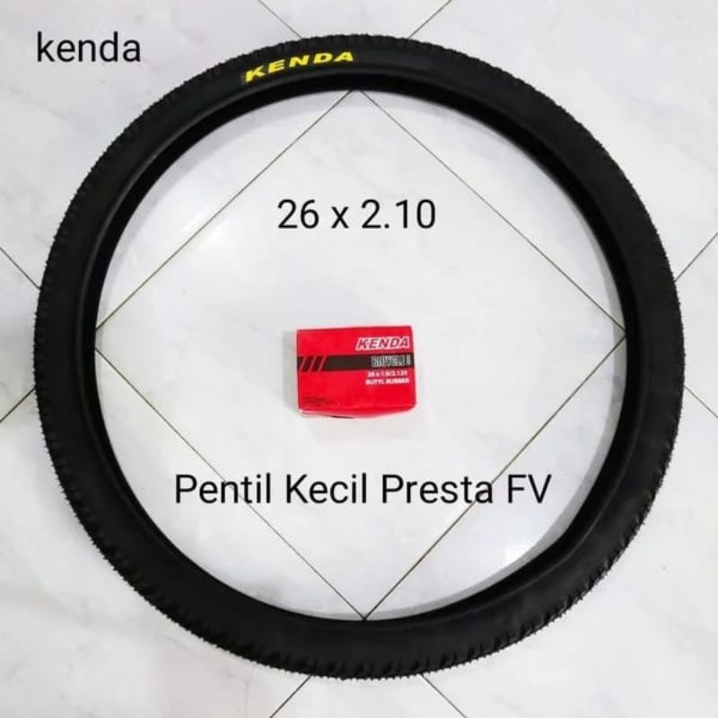PAKET BAN SEPEDA 26 X 2.10 KENDA DENGAN BAN DALAM PENTIL MOTOR KECIL PRESTA FV UNTUK SEPEDA MTB 26 I