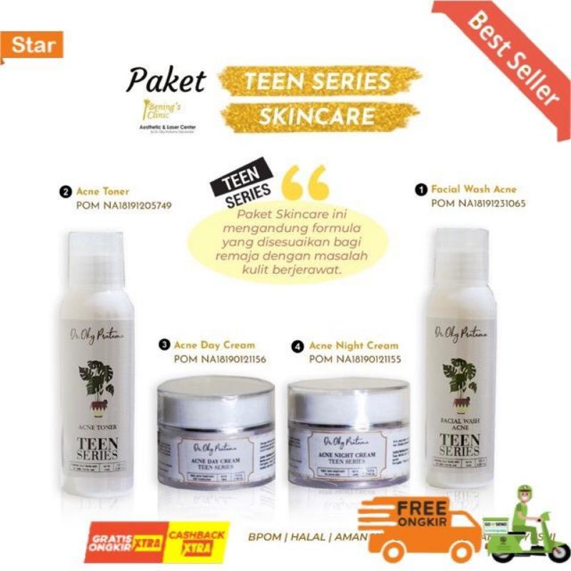 Bening Skincare Acne Series Teen Series Khusus Remaja untuk Mengatasi Jerawat Bening Clinic