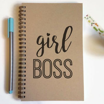 

Notebook / Sketchbook / Buku / Binder girl boss quote