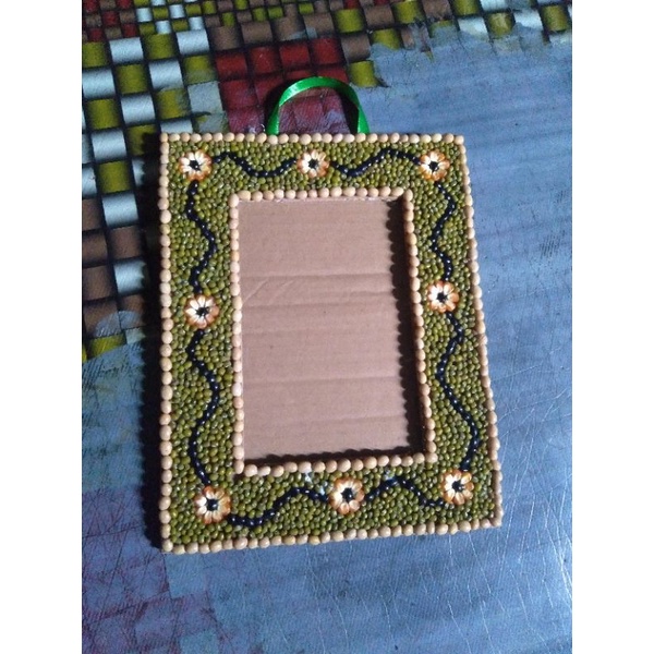 Terbaru Bingkai Foto/pigura Kolase Kardus  Dan Biji Bijian Ukuran 5R