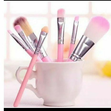 BRUSH SET KUAS MAC HELLO KITTY PINK ISI 7 KUAS MAKE UP KOSMETIK MAKEUP