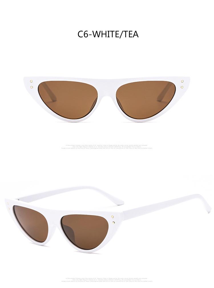 Fashion cat eye small frame personality sunglasses metal hinge