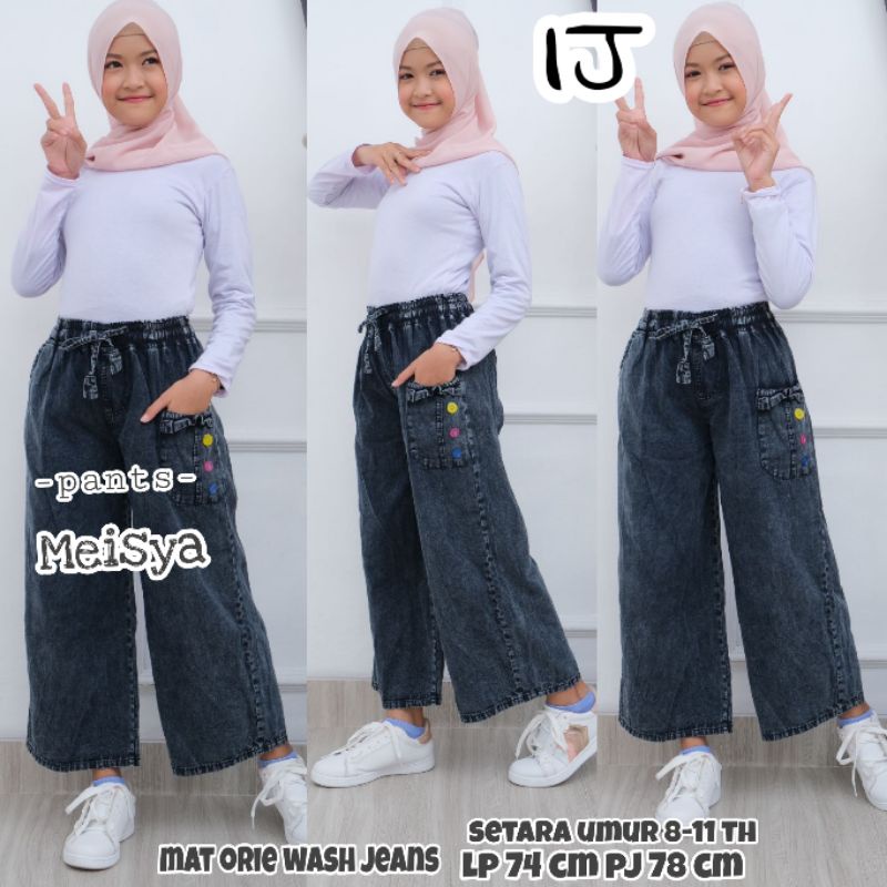 Kulot Jeans Anak Tanggung Perempuan Setara umur 8-11 Tahun