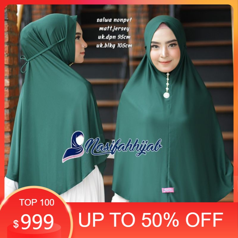 HIJAB KERUDUNG JILBAB INSTANT Jilbab SALWA NON PET semi JUMBO