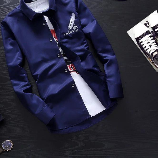 ♚ animos / kemeja KOREPALL M,L,XL / kemeja pria lengan panjang / kemeja casual ☈