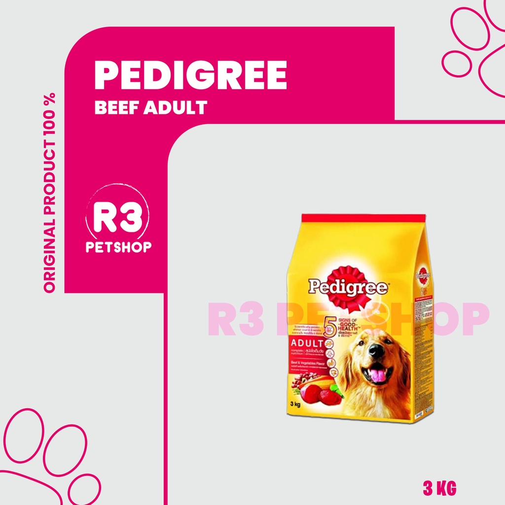 Makanan Anjing Pedigree 3kg ALL VARIAN