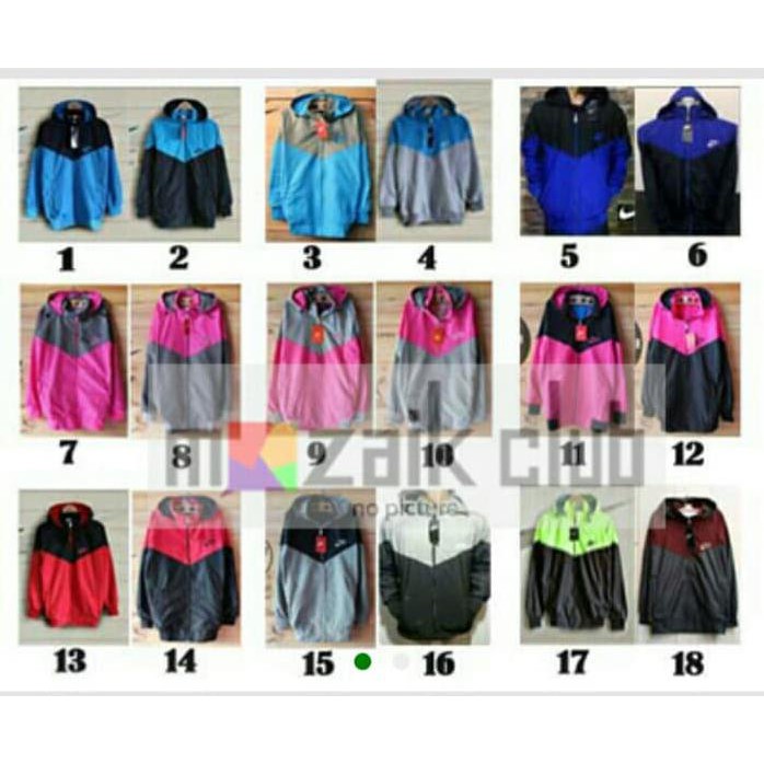 Jaket Parasut Nike Kombinasi Windrunner Jaket Olahraga Pria Wanita