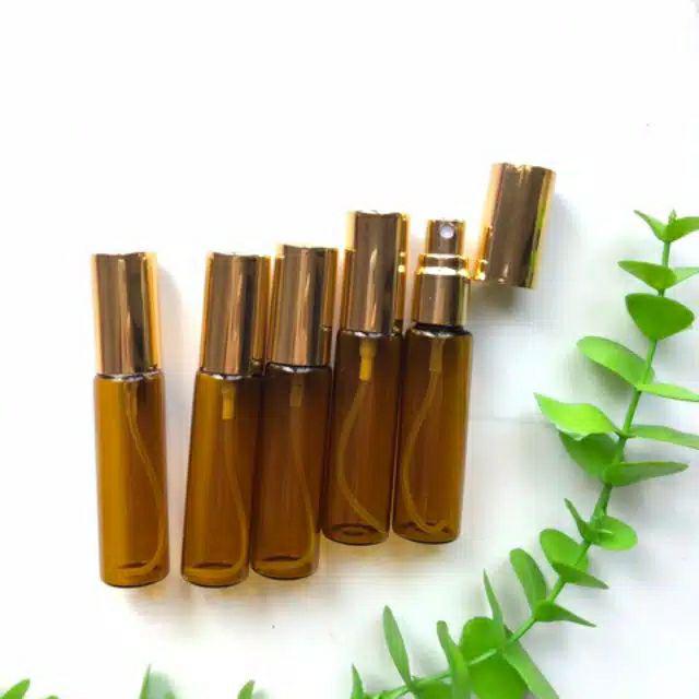 Botol Perfume Kaca 10ml Tutup Gold Long - Botol Spray Accessories Essential Oil
