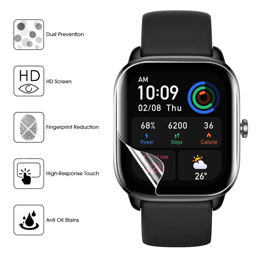 Film Hydrogel Pelindung Layar Smartwatch Huami Amazfit GTS 4 mini Full Cover Anti Gores / Sidik Jari