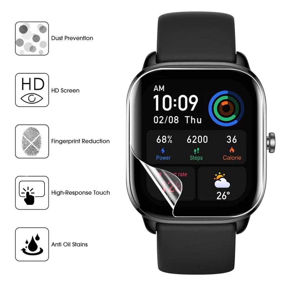 Pelindung Layar Smart Watch Huami Amazfit GTS 4 mini HD Bening Anti Gores / Sidik Jari