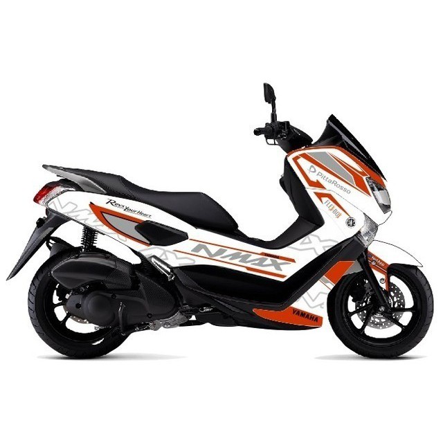 Decal Nmax Full Body Stiker Motor Yamaha N max 2015-2019 Grafis Putih Orange