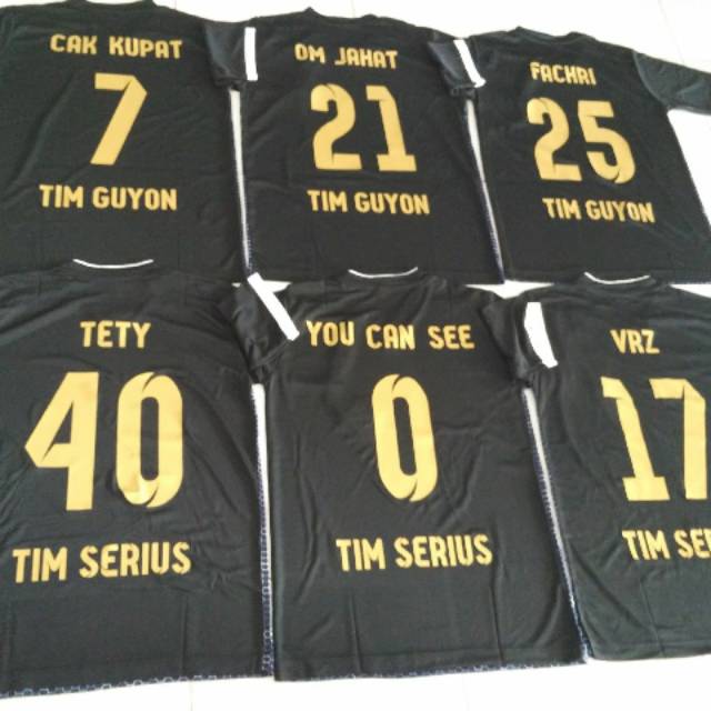 sablon polyflex nama + nomor punggung + nama tim