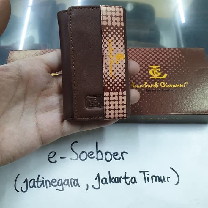 Dompet kunci kulit Lombardi Giovanni Genuine leather original Merah