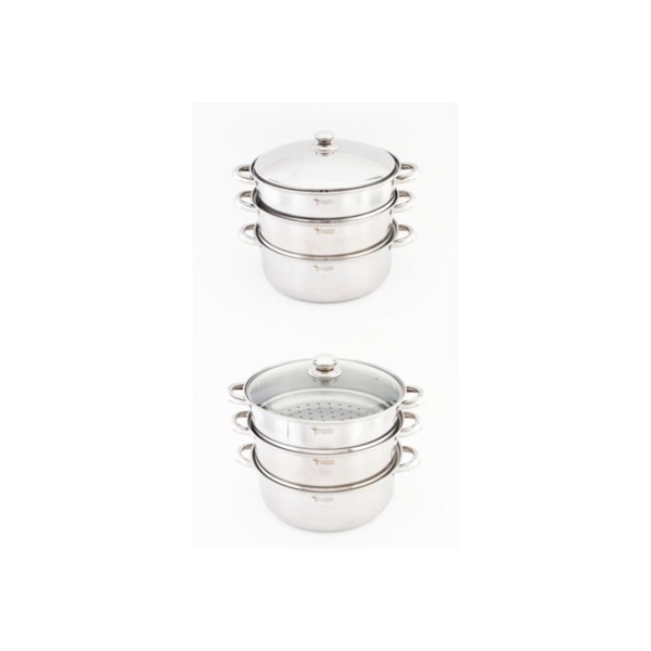Golden Flying Fish Steamer Set Stainless Steel 3 susun 30 cm