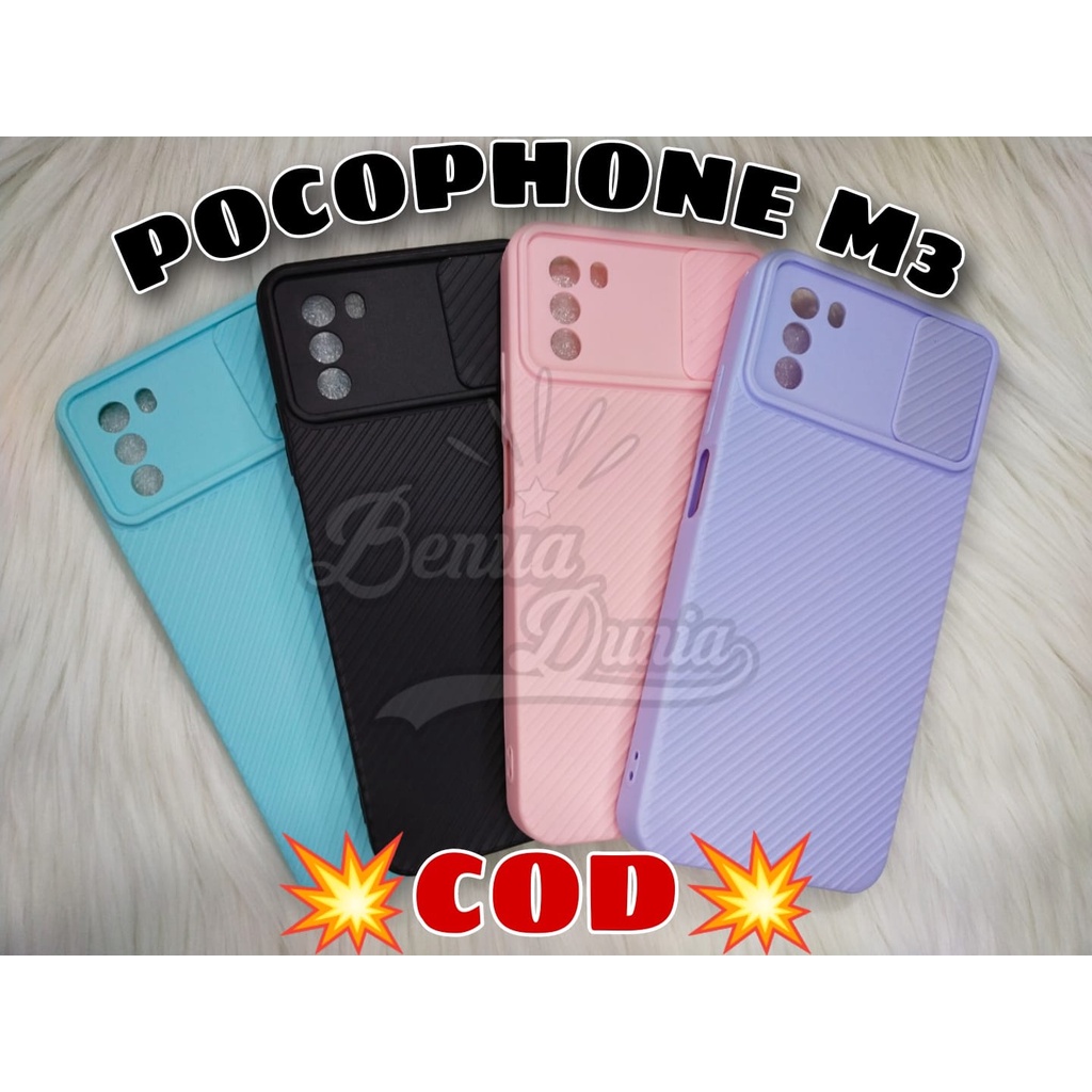 CASE SLIDE POCOPHONE M3 // CASE SLIDE MACARON PLUS RING KAMERA POCOPHONE M3 - BD