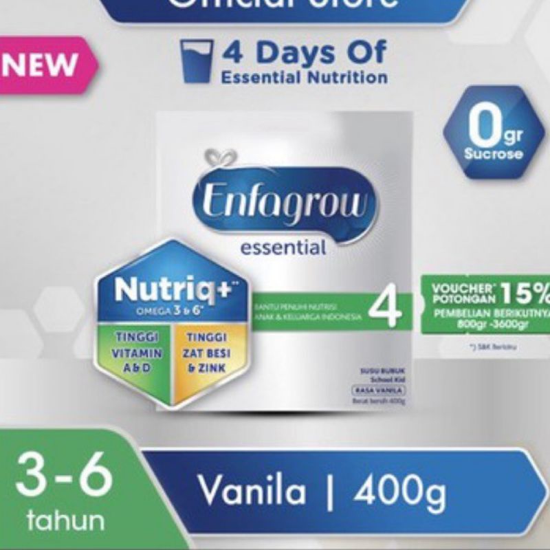 Enfagrow Essential 3 / 4 Vanila 400g 400 gram