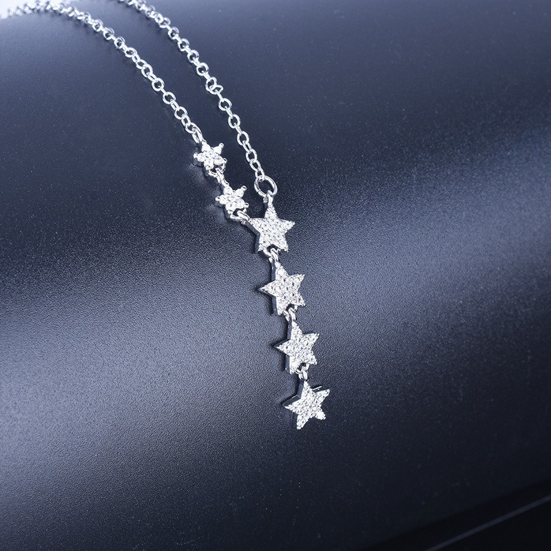 [Ready Stock]Fashion Personality Silver-Plated Diamond XINGX Necklace