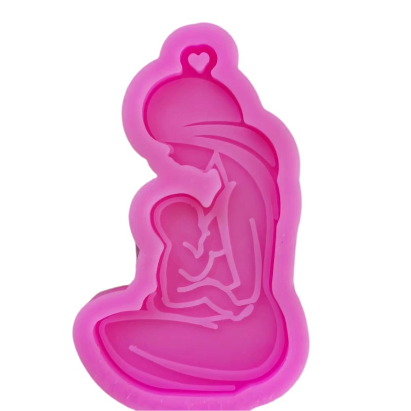 SIY  Epoxy Resin Mold Glossy Breastfeeding Mother Keychain Silicone Mould DIY Crafts Polymer Jewelry Necklace Making Tool