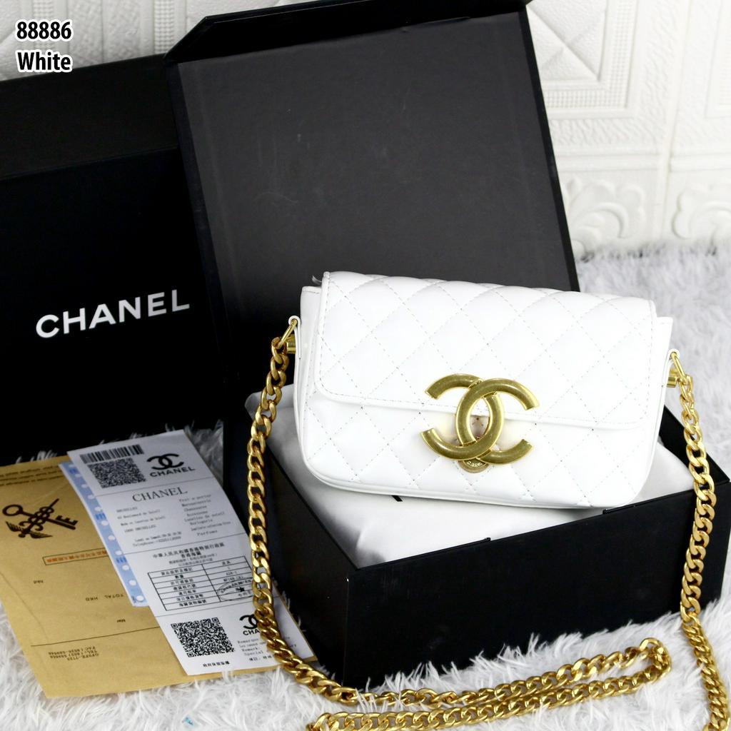 CH MINI FLAP SHINY LAMBSKIN BAG 88886 (FREE MAGNET BOX)