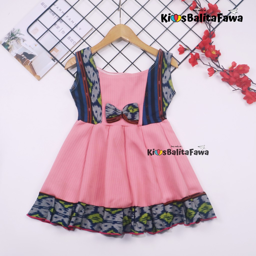 Dress Aurora uk 2-3 Tahun / Pakaian Anak Perempuan Murah Dres Batik Yukensi Adem Baju Pesta Gaun