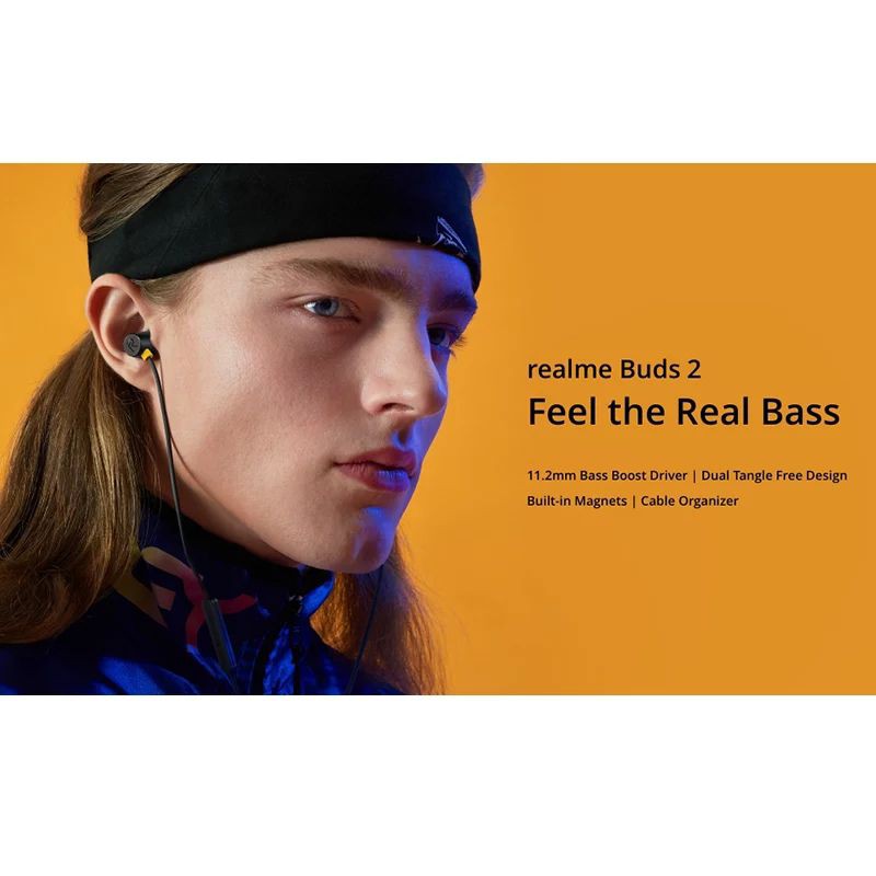 Headset Realme Buds 2 Original Full Bass - Handsfree Magnetic Realmi C3 / 5 Pro / 6 Pro earphone Ori